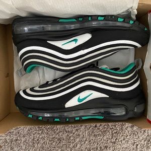 Boys Nike Air Max 97 Black/Clear Emerald-White